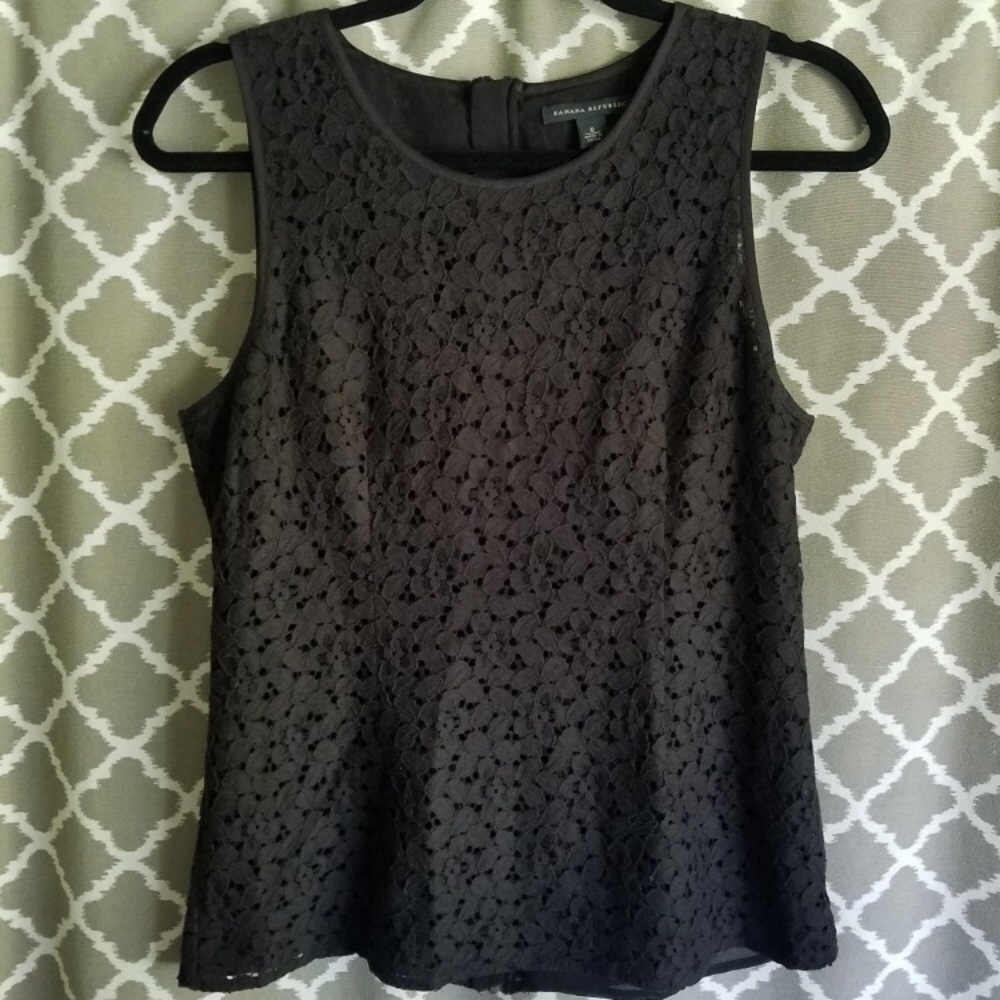Black lace Banana Republic shirt.